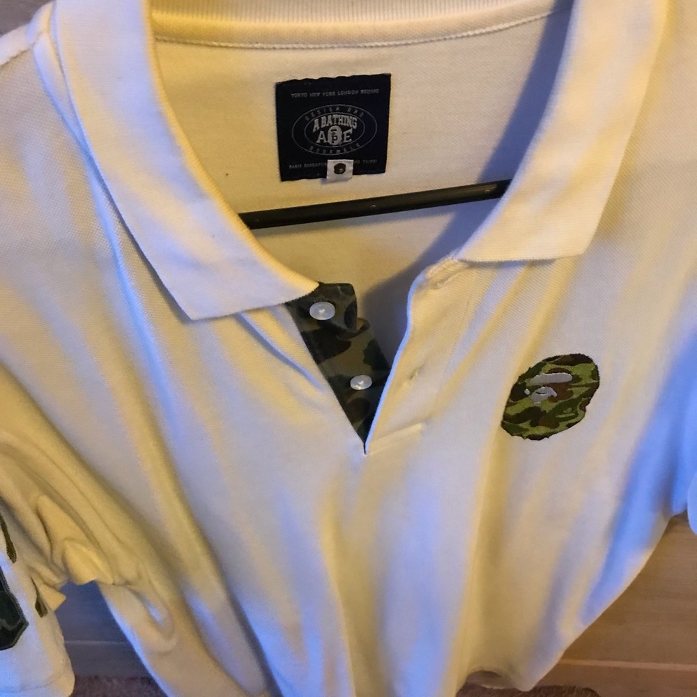 Bathing ape polo shirt white